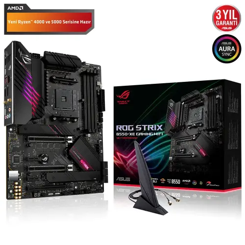 Asus ROG Strix B550-XE Gaming WIFI AMD B550 Soket AM4 DDR4 5100(OC)MHz ATX Gaming (Oyuncu) Anakart