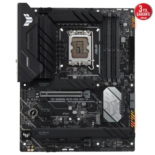 Asus TUF Gaming H670-PRO WIFI D4 Intel H670 Soket 1700 DDR4 5333(OC)MHz ATX Gaming (Oyuncu) Anakart