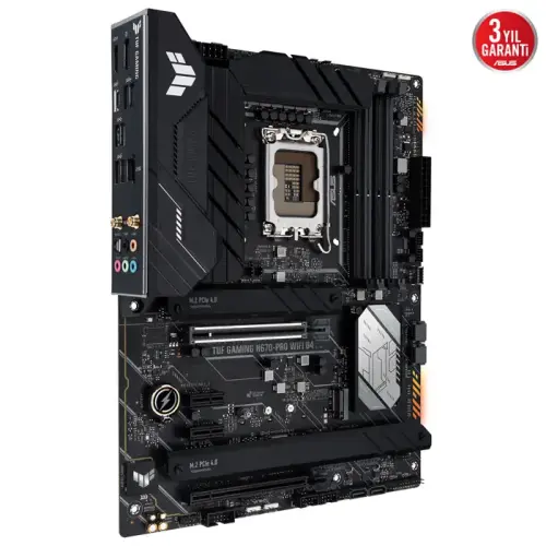 Asus TUF Gaming H670-PRO WIFI D4 Intel H670 Soket 1700 DDR4 5333(OC)MHz ATX Gaming (Oyuncu) Anakart