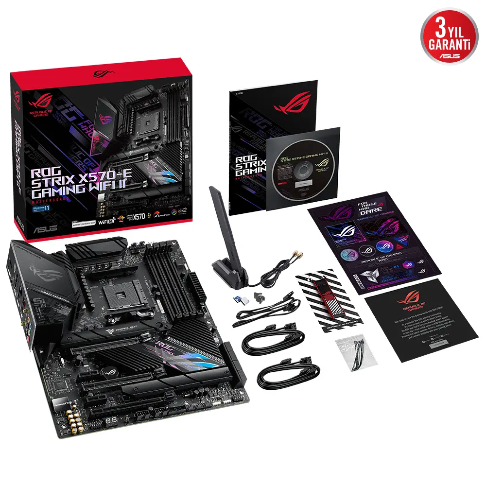 Asus ROG Strix X570-E Gaming WIFI II AMD X570 Soket AM4 DDR4 5100(OC)MHz ATX Gaming (Oyuncu) Anakart