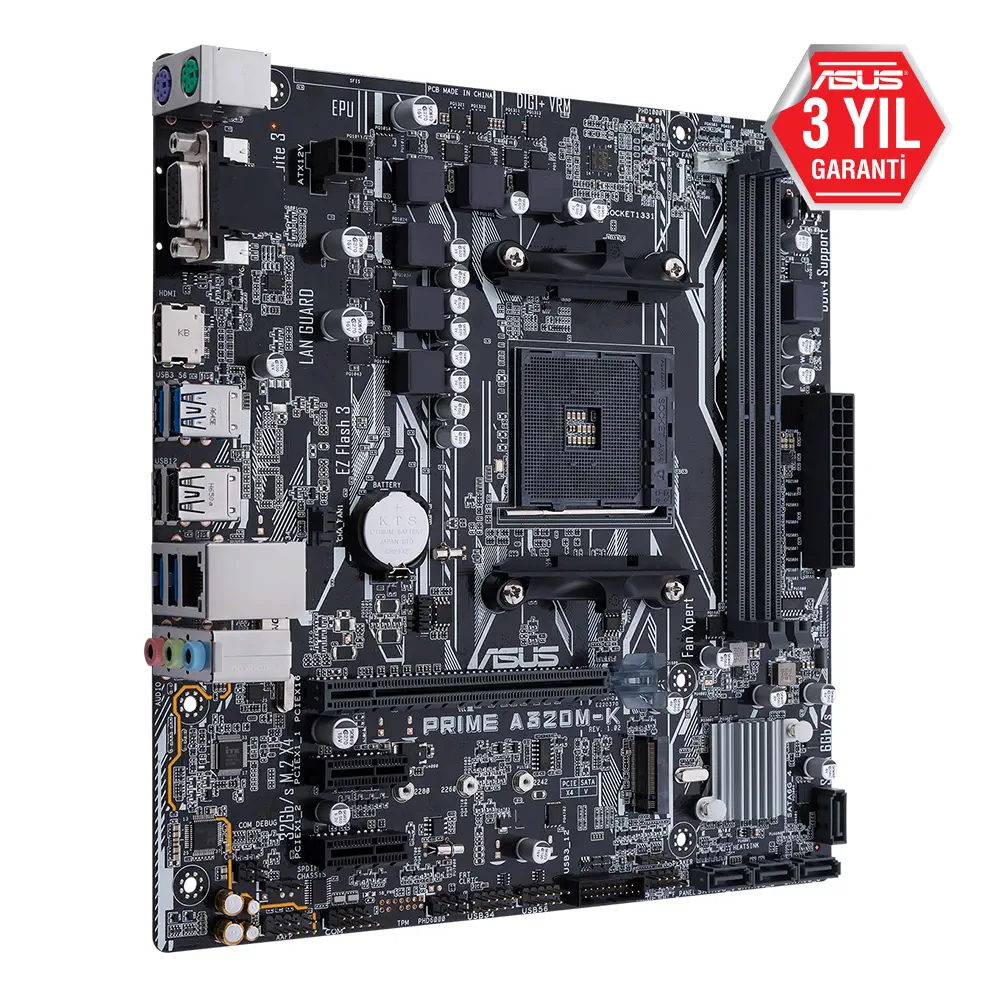 Asus Prime A320M-K/CSM AMD A320 Soket AM4 DDR4 3200(OC)MHz mATX Gaming Anakart