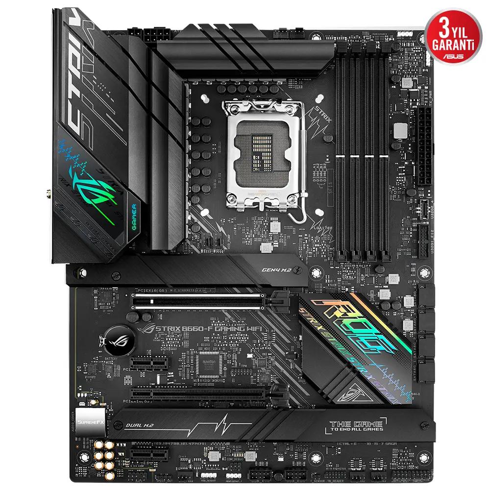 ASUS ROG Strix B660-F Gaming WIFI Intel B660 Soket 1700 DDR5 6000(OC)MHz ATX Gaming (Oyuncu) Anakart