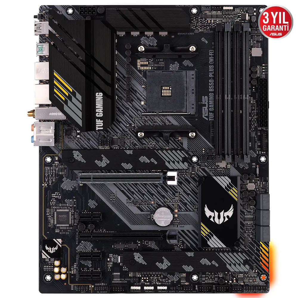 ASUS TUF Gaming B550-Plus WI-FI AMD B550 Soket AM4 DDR4 4600(OC)MHz ATX Gaming (Oyuncu) Anakart