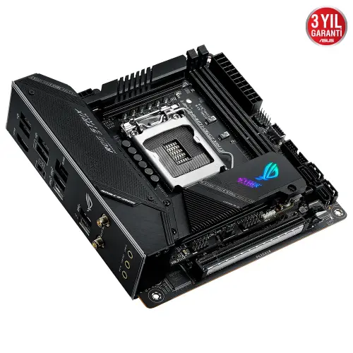 Asus ROG Strix Z590-I Gaming WIFI Intel Z590 Soket 1200 DDR4 5133(OC)MHz Mini ITX Gaming (Oyuncu) Anakart