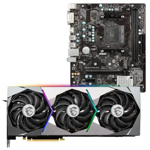 MSI GeForce RTX 3080 Ti SUPRIM X 12G 12GB GDDR6X 384Bit DX12 Ekran Kartı + MSI B450M-A PRO MAX AMD B450 Soket AM4 DDR4 4133(OC)MHz mATX Anakart Bundle
