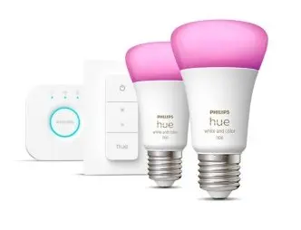 Philips HueWCA 9-75W Renkli Akıllı Başlangıç Seti 2`li Kumandalı E27 Bluetooth Özellikli - 929002468805