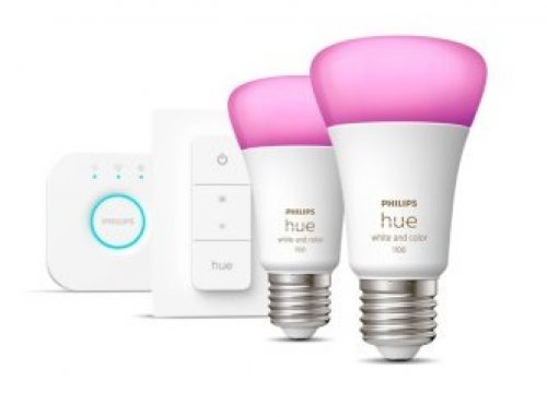 Philips HueWCA 9-75W Renkli Akıllı Başlangıç Seti 2`li Kumandalı E27 Bluetooth Özellikli - 929002468805