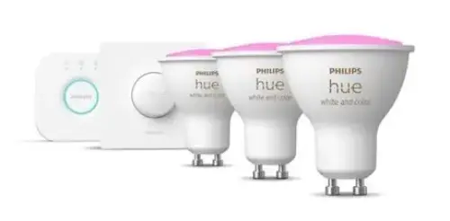 Philips HueWCA 4.3W Renkli Akıllı Başlangıç Seti 3`lü Akıllı Butonlu GU10 Spot Bluetooth Özellikli - 929001953116