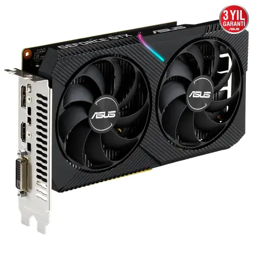 ASUS Dual GeForce GTX 1650 Mini OC DUAL-GTX1650-O4GD6-MINI 4GB GDDR6 128Bit DX12 Gaming (Oyuncu) Ekran Kartı