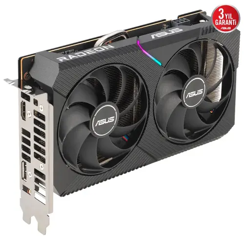 Asus Dual Radeon RX 6500 XT OC DUAL-RX6500XT-O4G 4GB GDDR6 64Bit DX12 Gaming (Oyuncu) Ekran Kartı