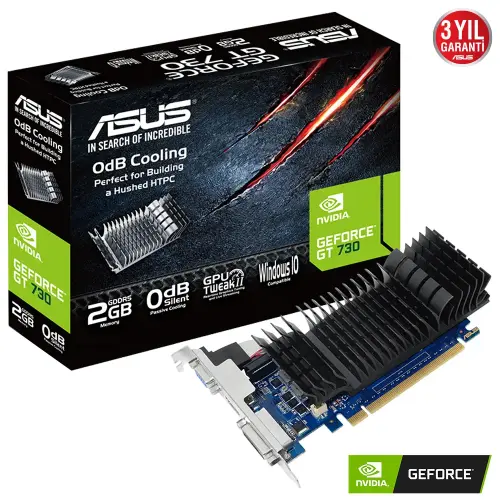 ASUS GeForce GT 730 GT730-SL-2GD5-BRK 2GB GDDR5 64Bit DX11 Ekran Kartı