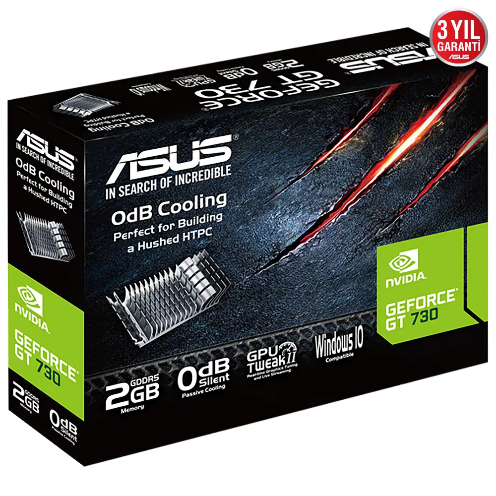 ASUS GeForce GT 730 GT730-SL-2GD5-BRK 2GB GDDR5 64Bit DX11 Ekran Kartı
