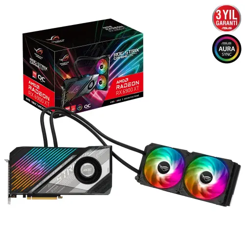 Asus ROG Strix LC Radeon RX 6900 XT ROG-STRIX-LC-RX6900XT-T16G-GAMING 16GB GDDR6 256Bit DX12 Gaming (Oyuncu) Ekran Kartı