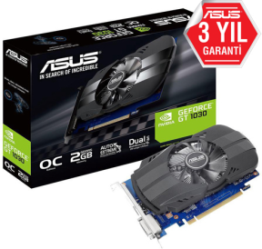 ASUS Phoenix PH-GT1030-O2G GeForce GT 1030 2GB GDDR5 64Bit DX12 Ekran Kartı