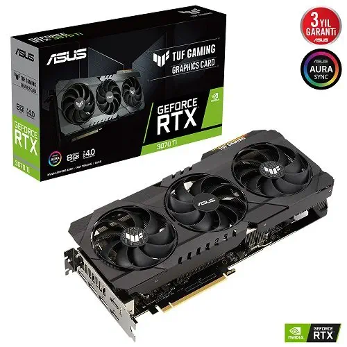Asus TUF Gaming GeForce RTX 3070 Ti TUF-RTX3070TI-8G-GAMING 8GB GDDR6X 256Bit DX12 Ekran Kartı + Asus Prime B450M-K II AMD B450 Soket AM4 DDR4 4400(OC)MHz mATX Anakart Bundle