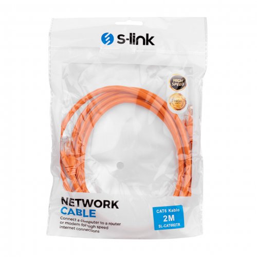 S-link SL-CAT602TR Cat6 2m Patch Turuncu Kablo 