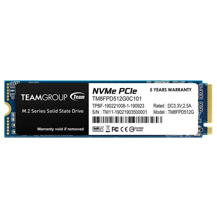 Team MP33 Pro TM8FPD512G0C101 512GB 2100/1700MB/s NVMe PCIe M.2 SSD Disk (Bulk)