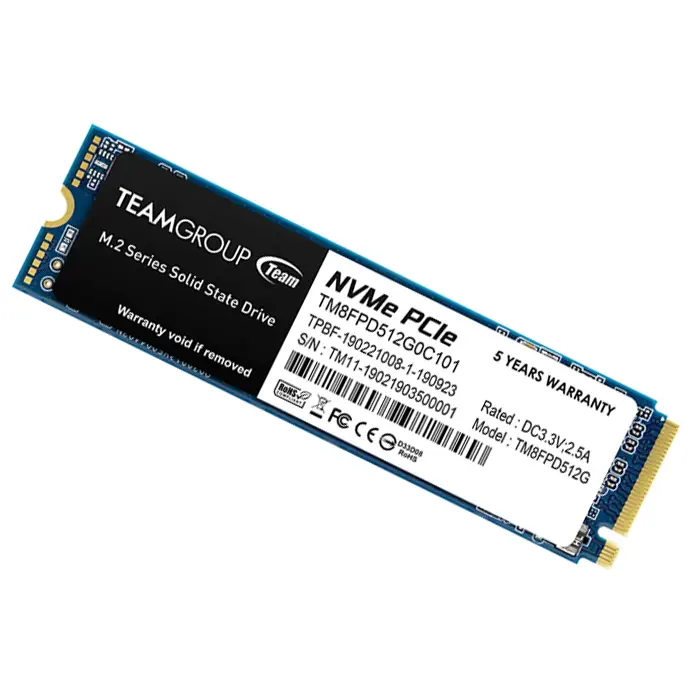 Team MP33 Pro TM8FPD512G0C101 512GB 2100/1700MB/s NVMe PCIe M.2 SSD Disk (Bulk)