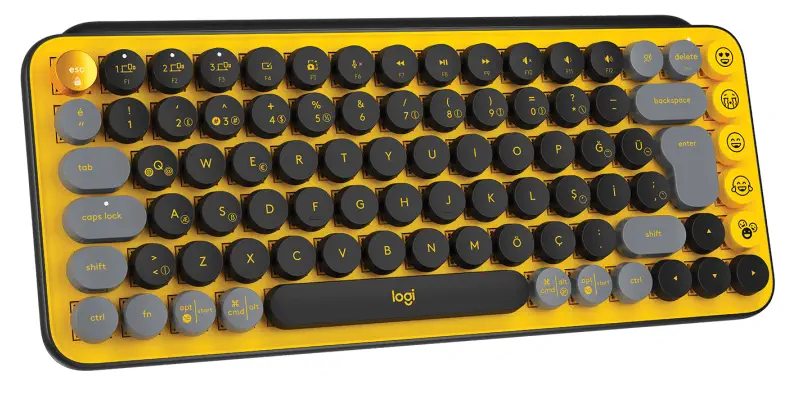 Logitech POP Keys Blast Özelleştirilebilir Emoji Tuşlu Mekanik Kablosuz Sarı&Siyah Klavye - 920-010818