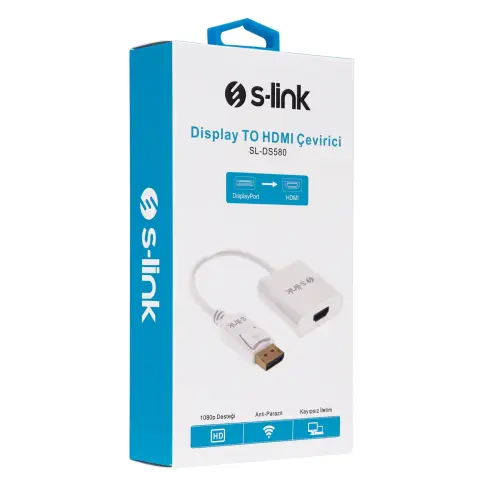 S-Link SL-DS580 Display To HDMI 10cm Çevirici Kablo