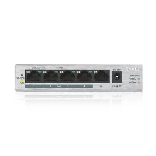 Zyxel GS1005HP 5 Port Yönetilemez Gigabit PoE Switch