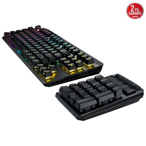 Asus ROG Claymore II ROG RX Red Optik Mekanik Switch Modüler TKL RGB Mekanik Kablosuz Gaming (Oyuncu) Klavye