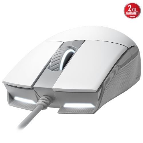 Asus ROG Strix Impact II Moonlight White 6200 DPI 6 Tuş Optik RGB Kablolu Gaming (Oyuncu) Mouse