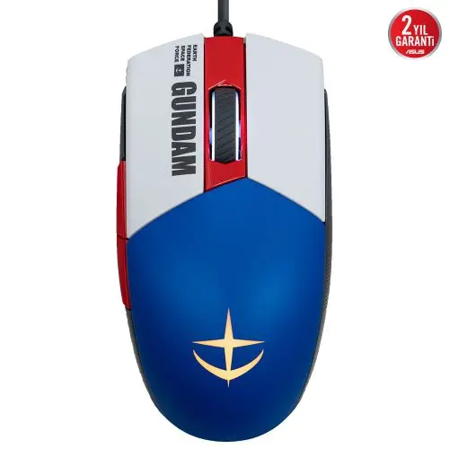 Asus ROG Strix Impact II Gundam Edition 6200 DPI 6 Tuş Optik RGB Kablolu Gaming (Oyuncu) Mouse