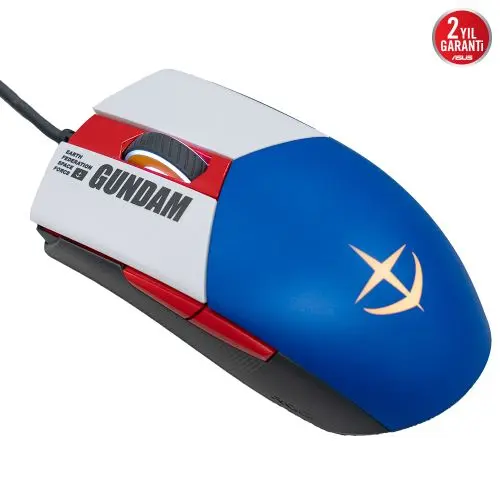 Asus ROG Strix Impact II Gundam Edition 6200 DPI 6 Tuş Optik RGB Kablolu Gaming (Oyuncu) Mouse