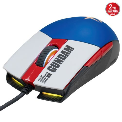 Asus ROG Strix Impact II Gundam Edition 6200 DPI 6 Tuş Optik RGB Kablolu Gaming (Oyuncu) Mouse