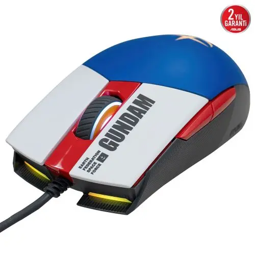 Asus ROG Strix Impact II Gundam Edition 6200 DPI 6 Tuş Optik RGB Kablolu Gaming (Oyuncu) Mouse