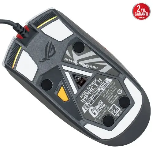 Asus ROG Strix Impact II Gundam Edition 6200 DPI 6 Tuş Optik RGB Kablolu Gaming (Oyuncu) Mouse