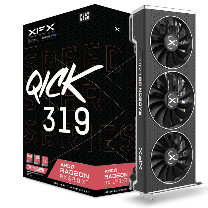XFX Speedster QICK 319 AMD Radeon RX 6750 XT Ultra RX-675XYLUDP 12GB GDDR6 192Bit DX12 Gaming (Oyuncu) Ekran Kartı