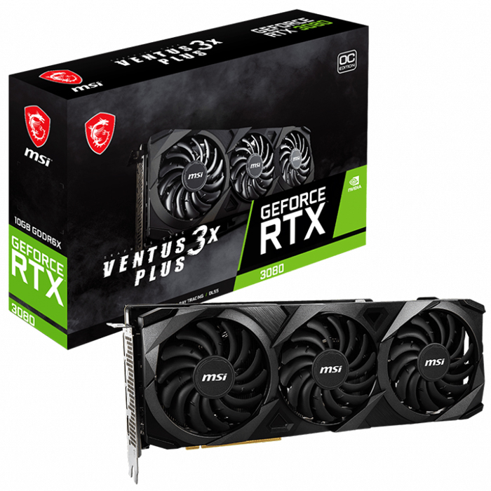 MSI GeForce RTX 3080 Ventus 3X Plus 10G OC LHR 10GB GDDR6X 320Bit DX12 Gaming (Oyuncu) Ekran Kartı