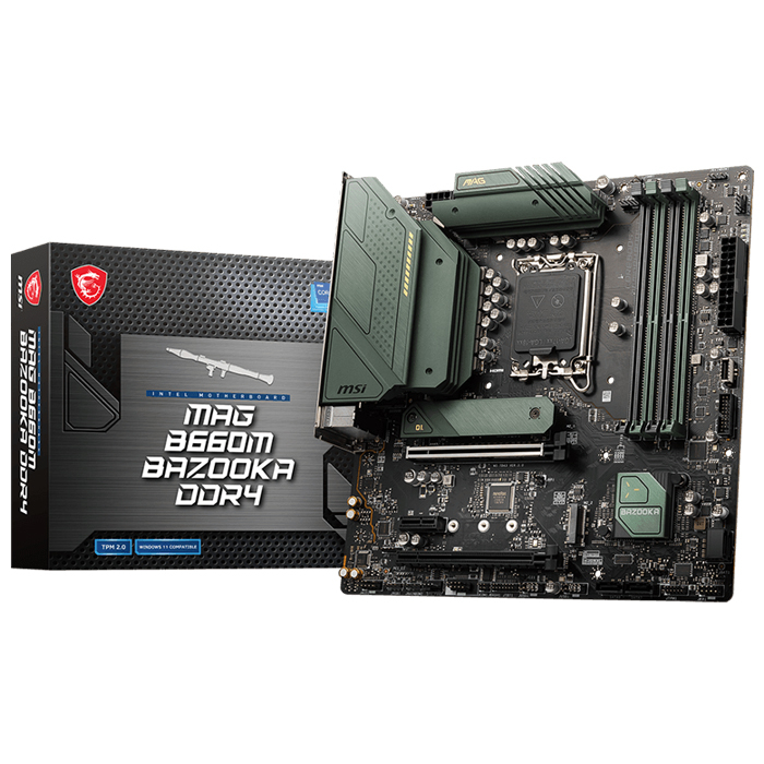 MSI MAG B660M Bazooka DDR4 Intel B660 Soket 1700 DDR4 4800(OC)MHz mATX Gaming (Oyuncu) Anakart