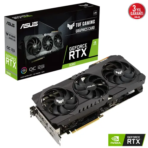 Asus TUF Gaming GeForce RTX 3080 OC TUF-RTX3080-O12G-GAMING 12GB GDDR6X 384Bit DX12 Gaming (Oyuncu) Ekran Kartı