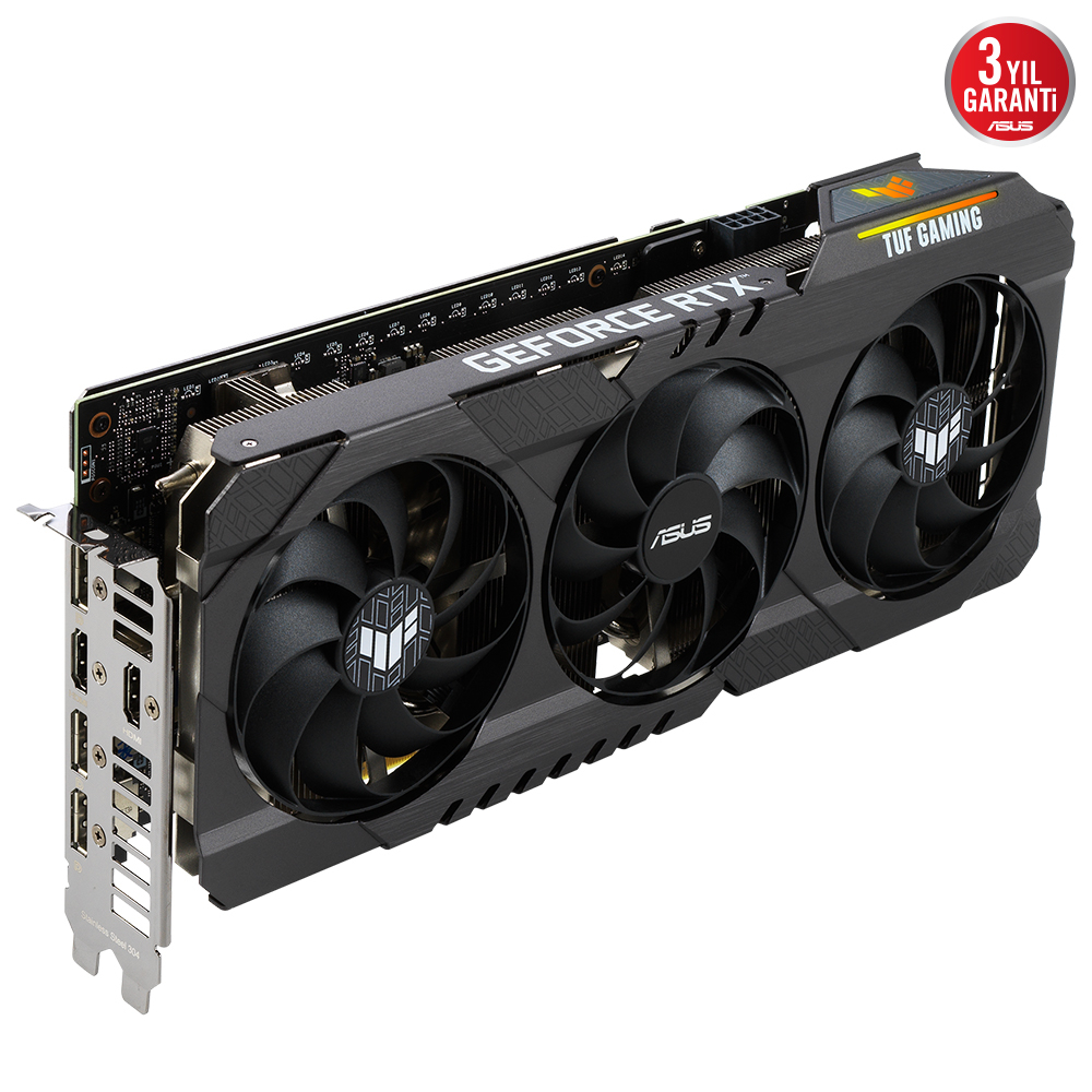 Asus TUF Gaming GeForce RTX 3060 V2 TUF-RTX3060-12G-V2-GAMING 12GB GDDR6 192Bit DX12 Gaming (Oyuncu) Ekran Kartı
