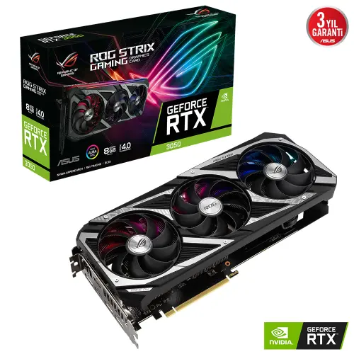 Asus ROG Strix GeForce RTX 3050 ROG-STRIX-RTX3050-8G-GAMING 8GB GDDR6 128Bit DX12 Gaming (Oyuncu) Ekran Kartı