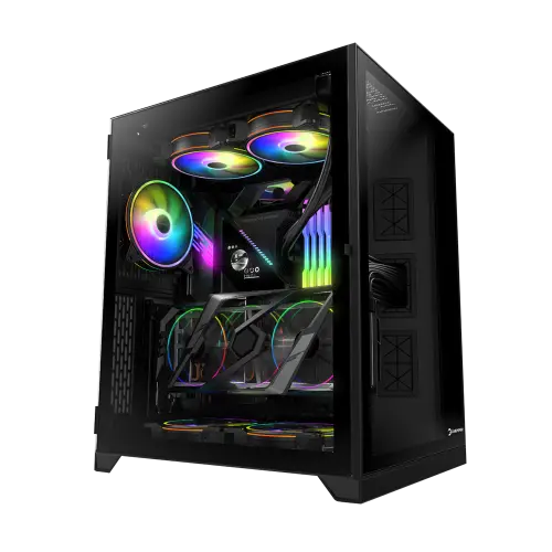 GamePower Warcry Compact ATX 3 * ARGB  Sessiz Fan 550W +80 Bronz Dahili PSU  Temper Cam  Gaming RGB Kontrolcüsü ve Uzaktan Kumanda Kasa 