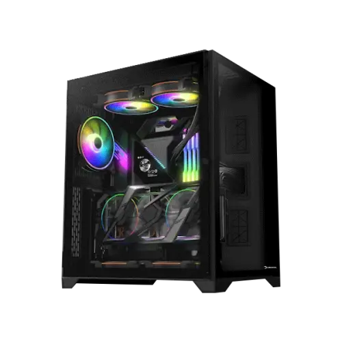 GamePower Warcry Compact ATX 3 * ARGB Sessiz Fan 650W +80 Bronz Dahili PSU  Temper Cam  Gaming RGB Kontrolcüsü ve Uzaktan Kumanda Kasa 