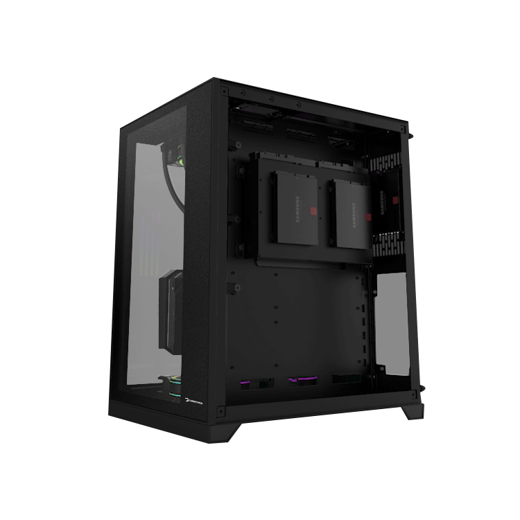 GamePower Warcry Compact ATX 3 * ARGB Sessiz Fan 650W +80 Bronz Dahili PSU Temper Cam Gaming RGB Kontrolcüsü ve Uzaktan Kumanda Kasa