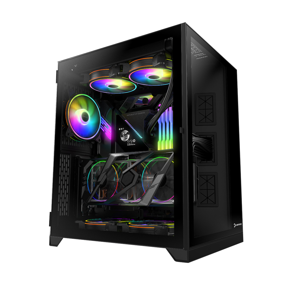 GamePower Warcry Compact ATX 3 * ARGB Sessiz Fan 650W +80 Bronz Dahili PSU Temper Cam Gaming RGB Kontrolcüsü ve Uzaktan Kumanda Kasa