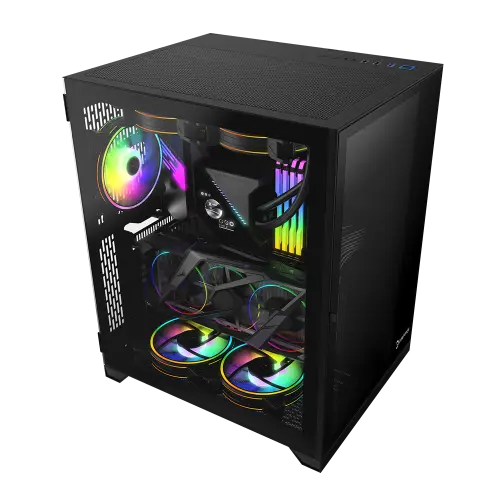 GamePower Warcry Compact ATX 3 * ARGB Sessiz Fan Temper Cam  Gaming RGB Kontrolcüsü ve Uzaktan Kumanda Kasa  