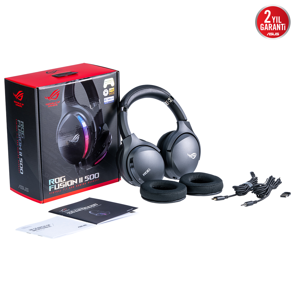 ASUS ROG Fusion II 500 7.1 Surround RGB Mikrofonlu Kablolu Gaming (Oyuncu) Kulaklık