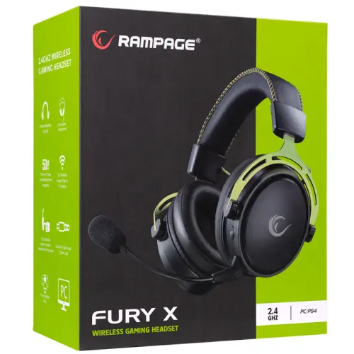 Rampage FURY RM-W1 7.1 Surround Mikrofonlu 2.4GHz Kablosuz Gaming (Oyuncu) Kulaklık