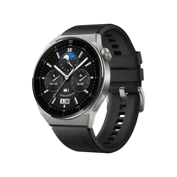 Huawei Watch GT3 Pro 46mm Titanyum Kasa Siyah Kauçuk Kayış - Huawei Türkiye Garantili