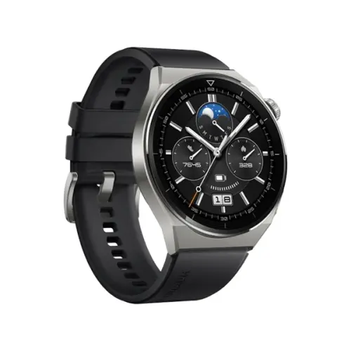 Huawei Watch GT3 Pro 46mm Titanyum Kasa Siyah Kauçuk Kayış - Huawei Türkiye Garantili