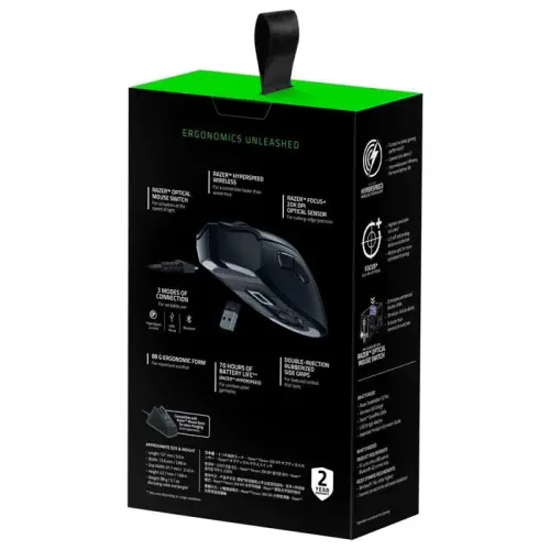 Razer DeathAdder V2 Pro RZ01-03350100-R3G1 20000 DPI 8 Tuş RGB Optik Siyah Kablosuz Gaming (Oyuncu) Mouse