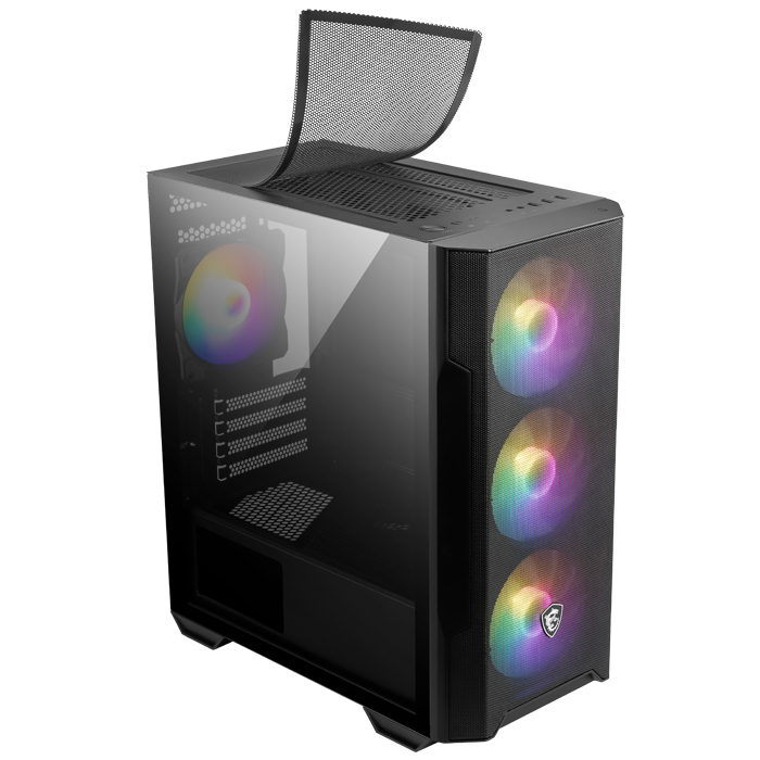 MSI MAG Forge M100R Temperli Cam Mesh 4x120mm ARGB Fan USB 3.2 Micro-ATX Tower Gaming (Oyuncu) Kasa