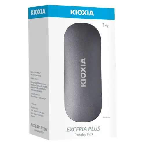 Kioxia Exceria Plus LXD10S001TG8 1TB 1050/1000MB/s USB 3.2 Gen2 Type-C Taşınabilir SSD Disk